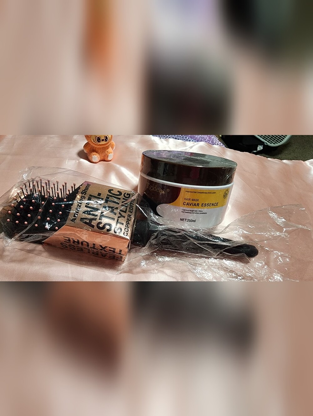 Tgideas Caviar Essence Hair Mask - Brown & Gold Jar